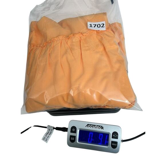 Chaser Dress Size 14 Orange Short Sleeve Tiered Smocked Back Boho Cottagecore - Picture 11 of 11